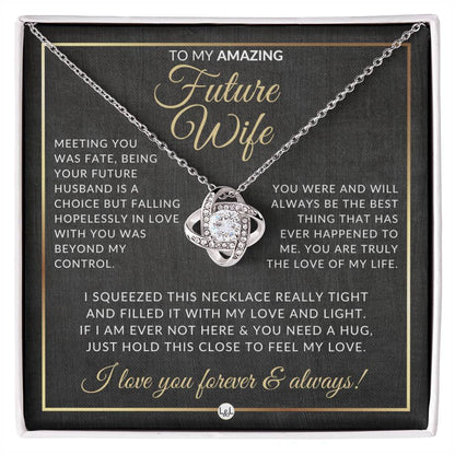 Surprise Gift For Future Wife - Pendant Necklace - Sentimental and Romantic Christmas Gift, Valentine's Day, Birthday or Anniversary Present - Liliana and Liam