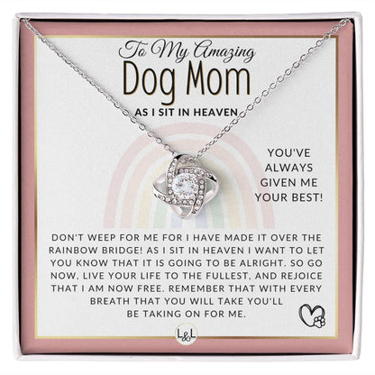For A Grieving Dog Mom - Dog Memorial Gift, Dog Loss Keepsake, Dog in Heaven - Condolence And Comfort Sympathy Gift Dog Mom Keepsake Necklace - Liliana and Liam