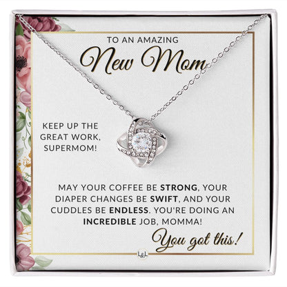 New Mom - Beautiful Pendant Necklace To Celebrate Mom - Great Birthday, Mother's Day or Christmas Gift Idea For Her