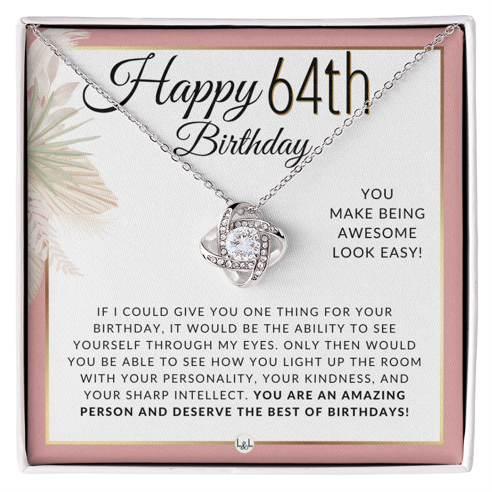 Happy 64th Birthday Necklace | Meaningful Birthday Gift for Her - Jewelry - Personalized Gift