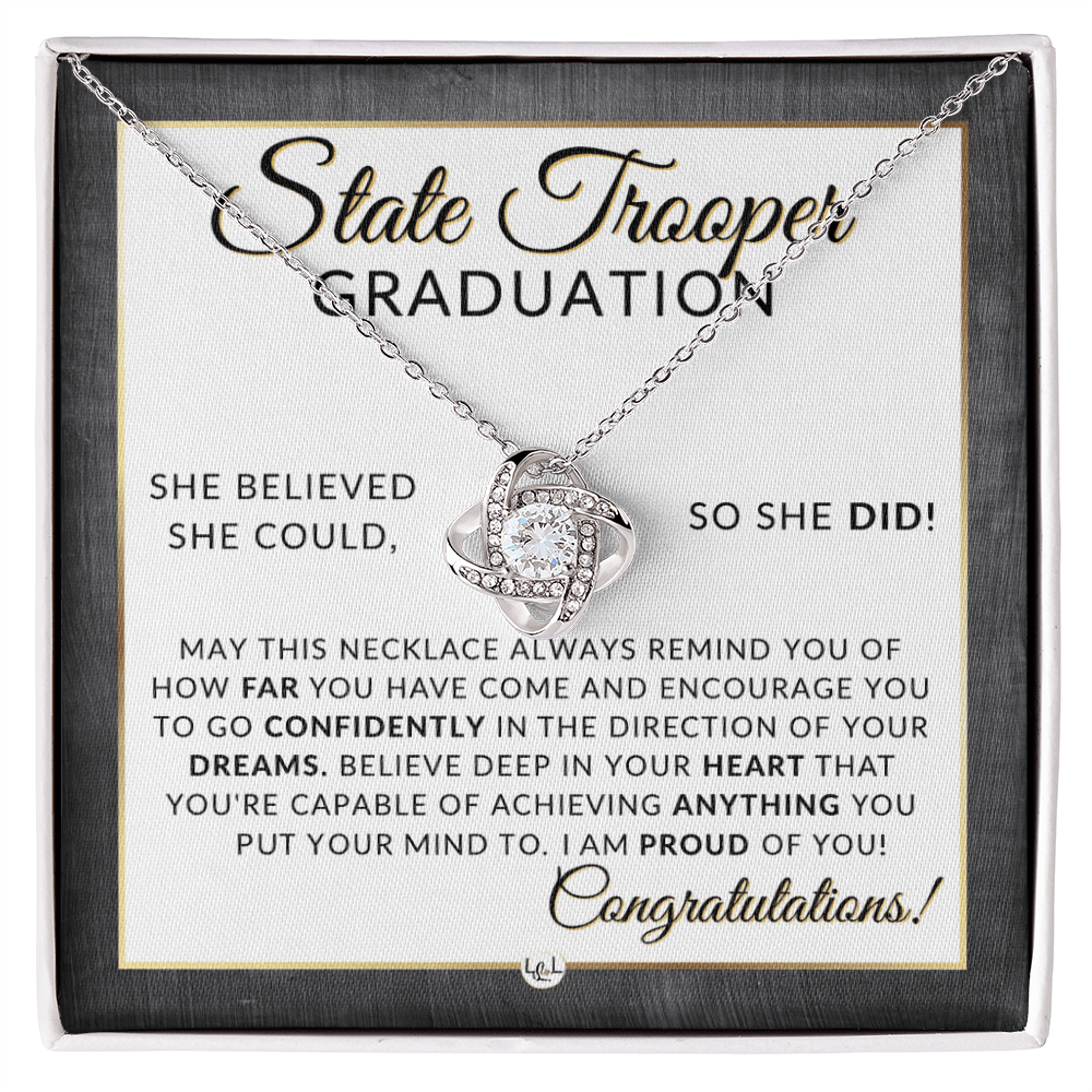 State Trooper Graduation Gifts For Her, New Female Police Officer, Law Enforcement Officer - Meaningful Milestone Necklace
