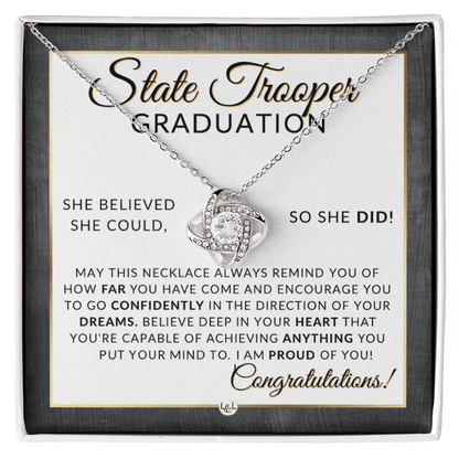 State Trooper Graduation Gifts For Her, New Female Police Officer, Law Enforcement Officer - Meaningful Milestone Necklace