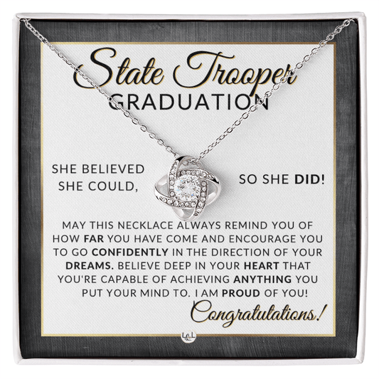 State Trooper Graduation Gifts For Her, New Female Police Officer, Law Enforcement Officer - Meaningful Milestone Necklace