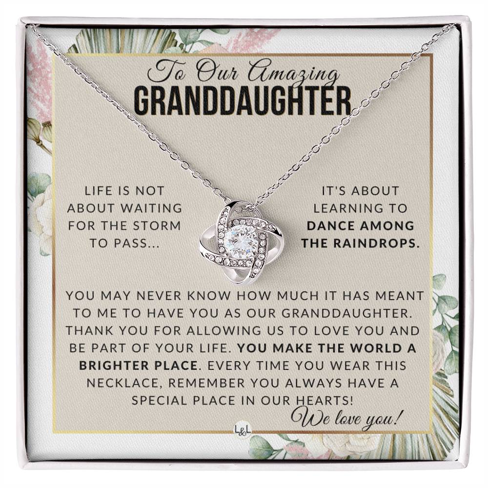 Gift For Our Granddaughter - Dance In The Rain - Meaningful Granddaughter Gift For Her Birthday, Christmas or For Graduation - Liliana and Liam