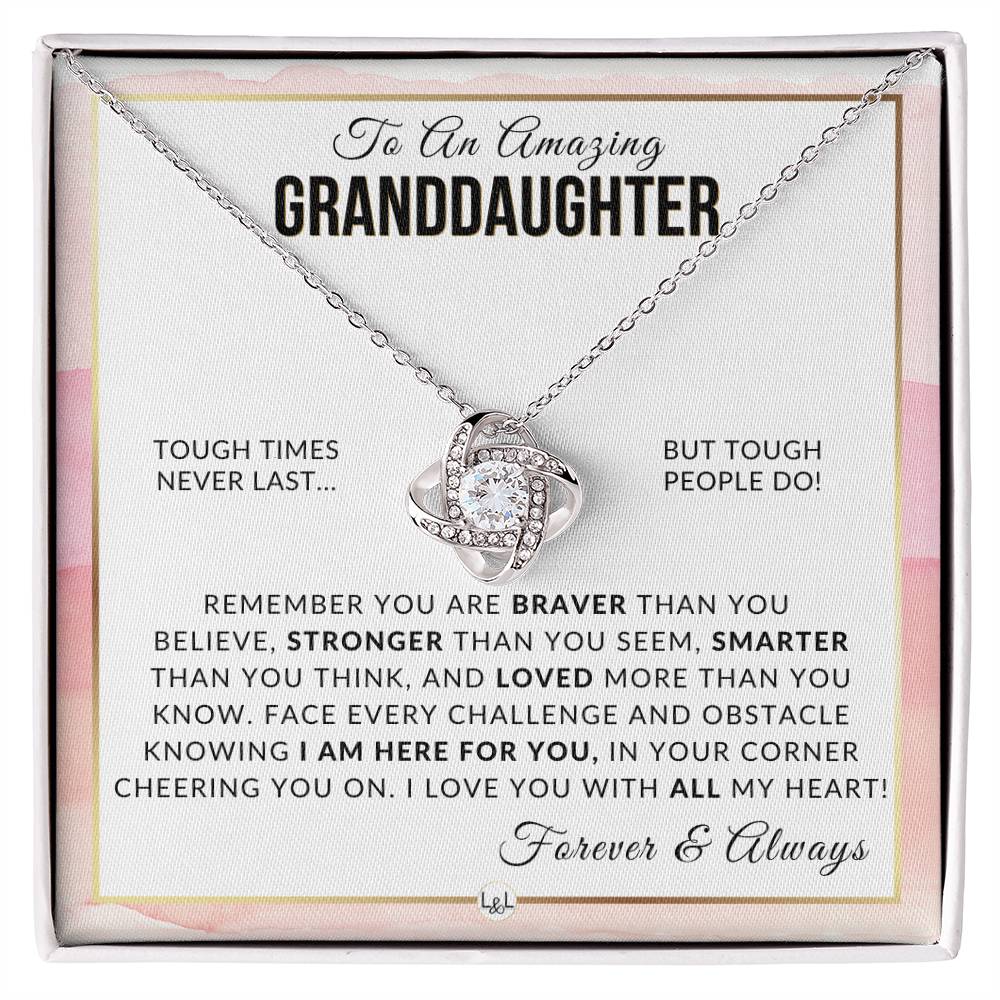 Granddaughter Gift - Braver, Stronger, Smarter - Meaningful Granddaughter Gift For Her Birthday, Christmas or For Graduation