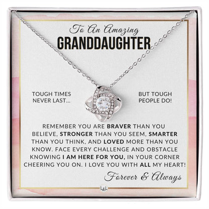 Granddaughter Gift - Braver, Stronger, Smarter - Meaningful Granddaughter Gift For Her Birthday, Christmas or For Graduation - Liliana and Liam