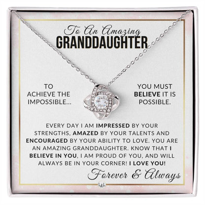Granddaughter Gift - I Believe In You - Meaningful Granddaughter Gift For Her Birthday, Christmas or For Graduation - Liliana and Liam