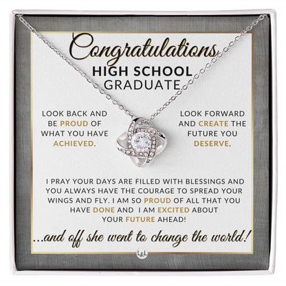 High School Graduation Gift Idea For Her - Marking Milestones: Graduation Necklace for High School Graduates - 2023 HS Graduation Gift Idea For Her