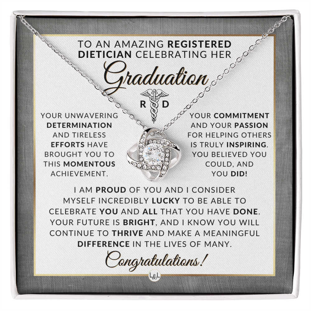 Registered Dietitian: Necklace to Celebrate - Graduation Gift For Her - Liliana and Liam