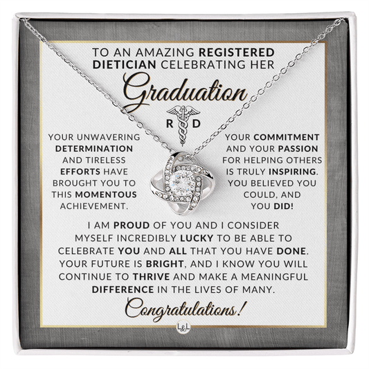 Registered Dietitian: Necklace to Celebrate - Graduation Gift For Her - Liliana and Liam
