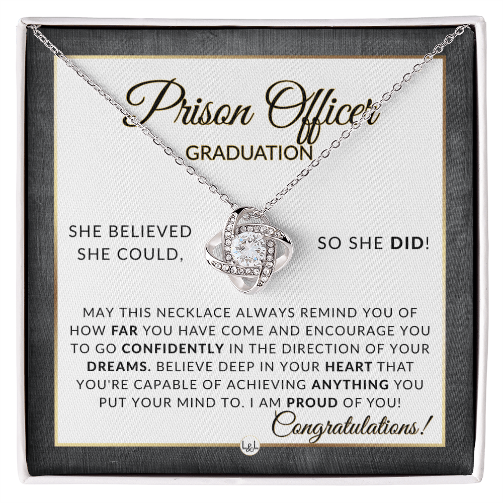 Prison Officer Graduation Gifts For Her, New Female Police Officer, Law Enforcement Officer - Meaningful Milestone Necklace