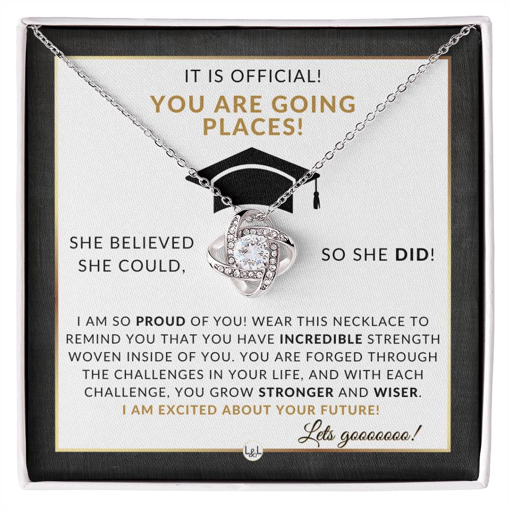 Master's Degree Grad Gift For Her - Beautiful Necklace + Heartfelt Graduation Message - Masters Program Graduation