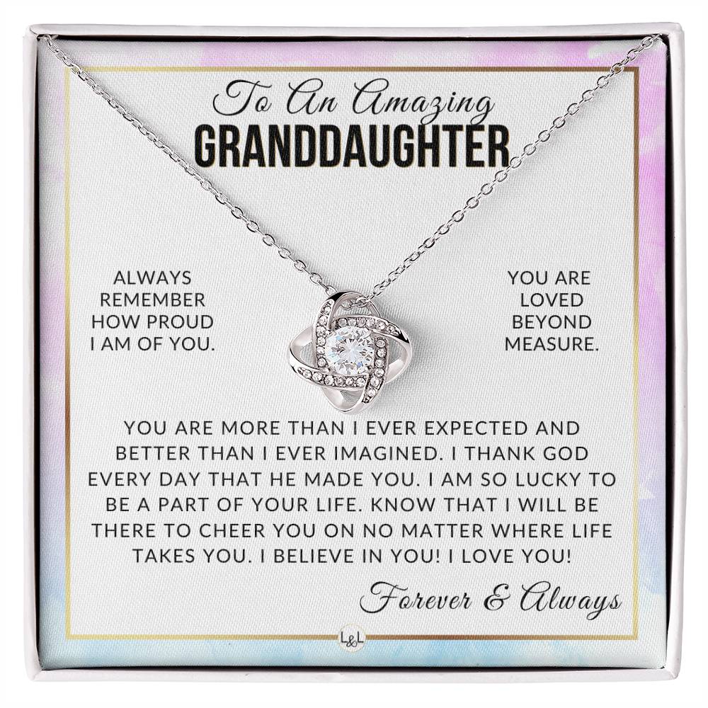 Granddaughter Gift - I Thank God - Meaningful Granddaughter Gift For Her Birthday, Christmas or For Graduation