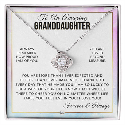 Granddaughter Gift - I Thank God - Meaningful Granddaughter Gift For Her Birthday, Christmas or For Graduation - Liliana and Liam