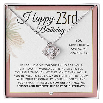 23rd Birthday Gift For Her - Necklace For 23 Year Old Birthday - Woman's Birthday Jewelry - Pendant Necklace For Her - Liliana and Liam