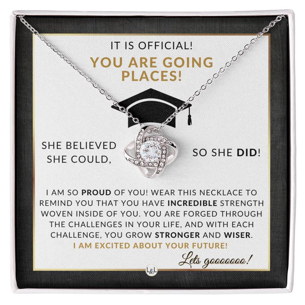 Master's Degree Grad Gift For Her - Beautiful Necklace + Heartfelt Graduation Message - Masters Program Graduation