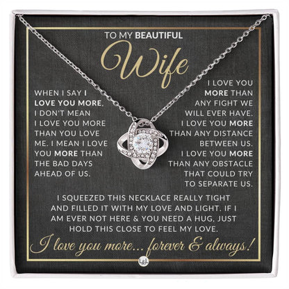To My Beautiful Wife - Pendant Necklace - Sentimental and Romantic Christmas Gift, Valentine's Day, Birthday or Anniversary Present - Liliana and Liam