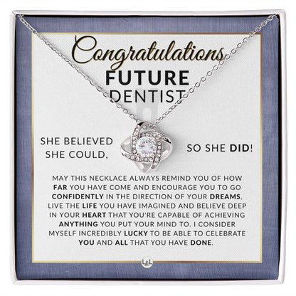 Congratulations On Your Dental School Acceptance - Meaningful Milestone Necklace - Graduation Gift For Future Dentist - Liliana and Liam