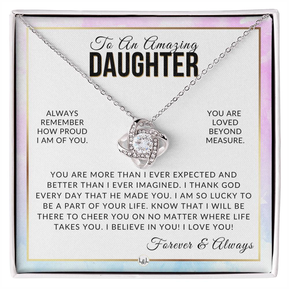 Daughter Gift - I Thank God - Meaningful Gift For Her Birthday, Christmas or For Graduation - Liliana and Liam