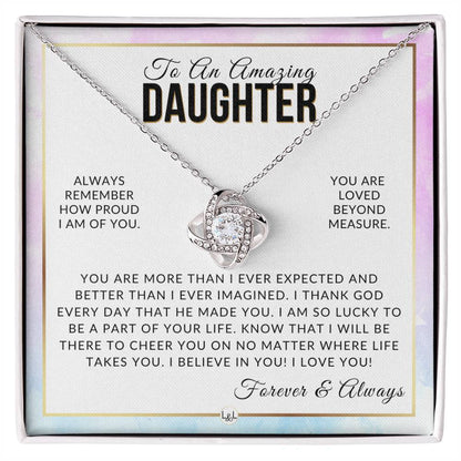 Daughter Gift - I Thank God - Meaningful Gift For Her Birthday, Christmas or For Graduation - Liliana and Liam