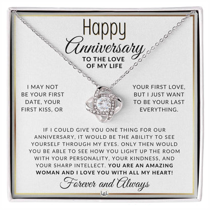 Anniversary Gift For Your Wife, Girlfriend or Fiancée - Your Last Everything - Beautiful Women's Pendant Necklace + Heartfelt Anniversary Message - Liliana and Liam