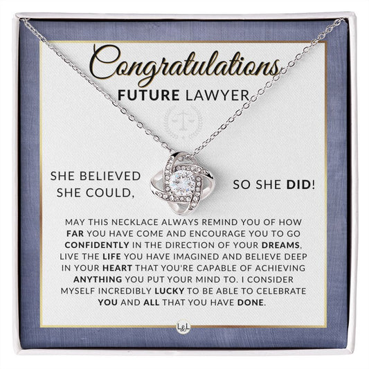Congratulations On Your Law School Acceptance - Graduation Gift Idea For Future Lawyer - Liliana and Liam