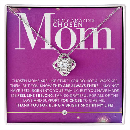 Gift for Chosen Mom, Bonus Mom Gift - Beautiful Women's Pendant Necklace + Heartfelt Message For Second Mom - Great For Mother's Day, Christmas, Her Birthday, Or As An Encouragement Gift - Liliana and Liam