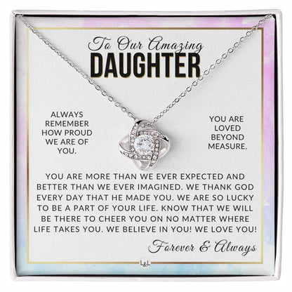 Gift For Our Daughter - I Thank God - Meaningful Gift For Her Birthday, Christmas or For Graduation - Liliana and Liam