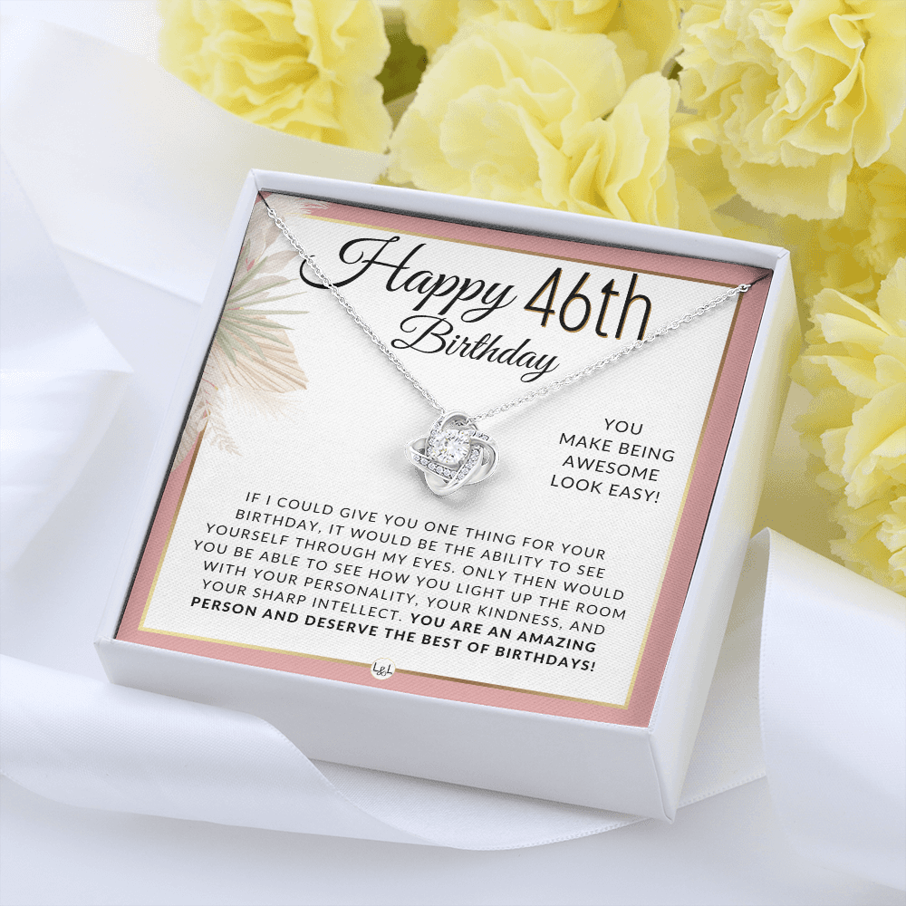 46th Birthday Gift For Her - Necklace For 46 Year Old Birthday Beautiful Women's Birthday Pendant - Liliana and Liam