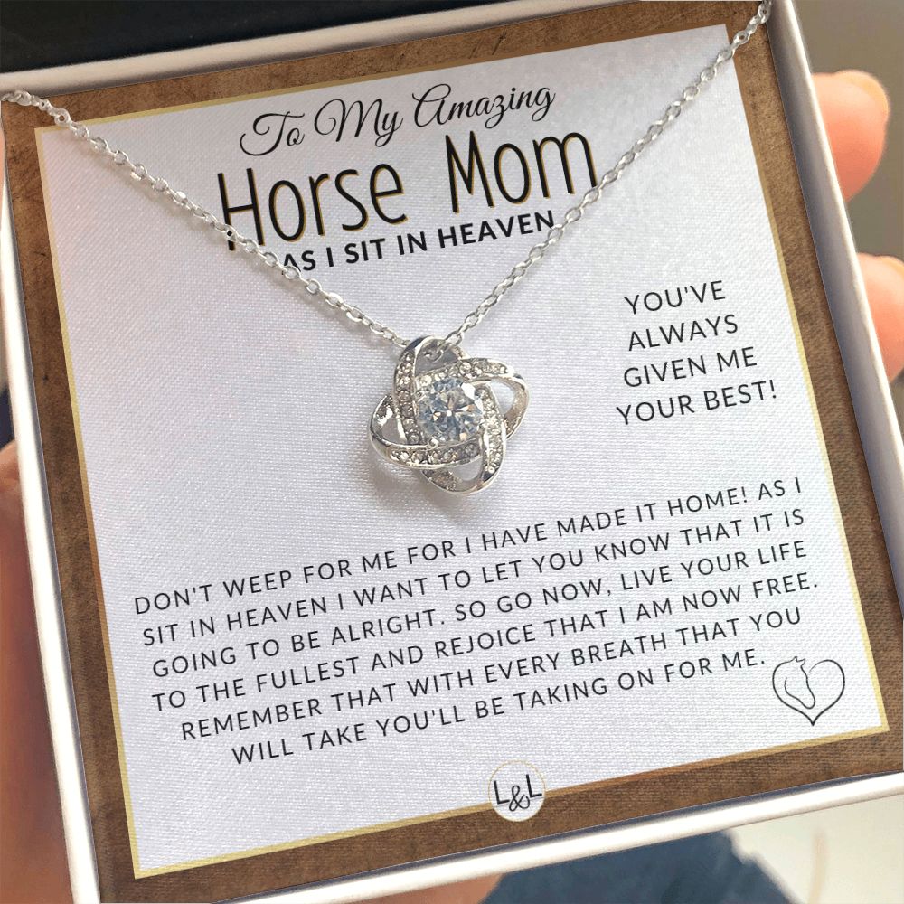 I Have Made It Home - For Grieving Horse Mom - Horse Memorial Gift, Horse Loss Keepsake, Horse in Heaven - Condolence And Comfort Sympathy Gift - Horse Mom Keepsake Necklace