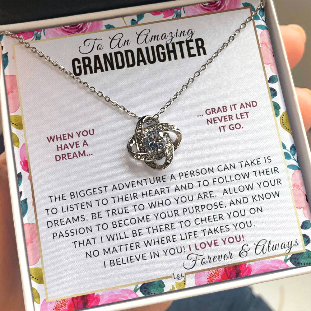 Granddaughter Gift - Follow Your Dreams - Meaningful Granddaughter Gift For Her Birthday, Christmas or For Graduation