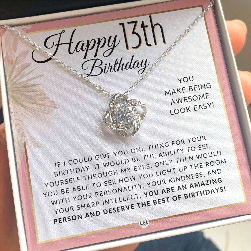 13th Birthday Gift For Her - Necklace For 13 Year Old Birthday - Beautiful Young Women's Pendant Necklace + Heartfelt Birthday Message For Teenage Girl - Liliana and Liam