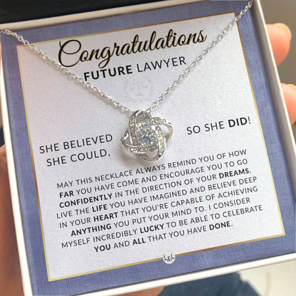 Law School Acceptance Gift - Meaningful Milestone Necklace - 2023 Graduation Gift For Future Lawyer