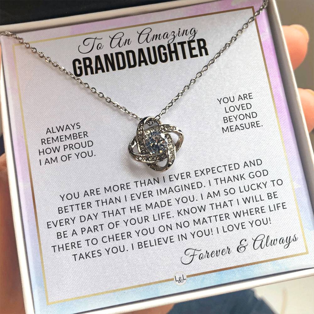 Granddaughter Gift - I Thank God - Meaningful Granddaughter Gift For Her Birthday, Christmas or For Graduation