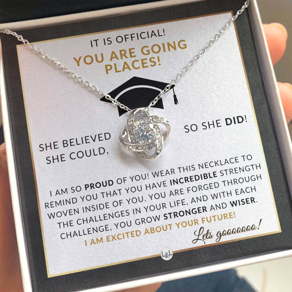 Master's Degree Grad Gift For Her - Beautiful Necklace + Heartfelt Graduation Message - Masters Program Graduation