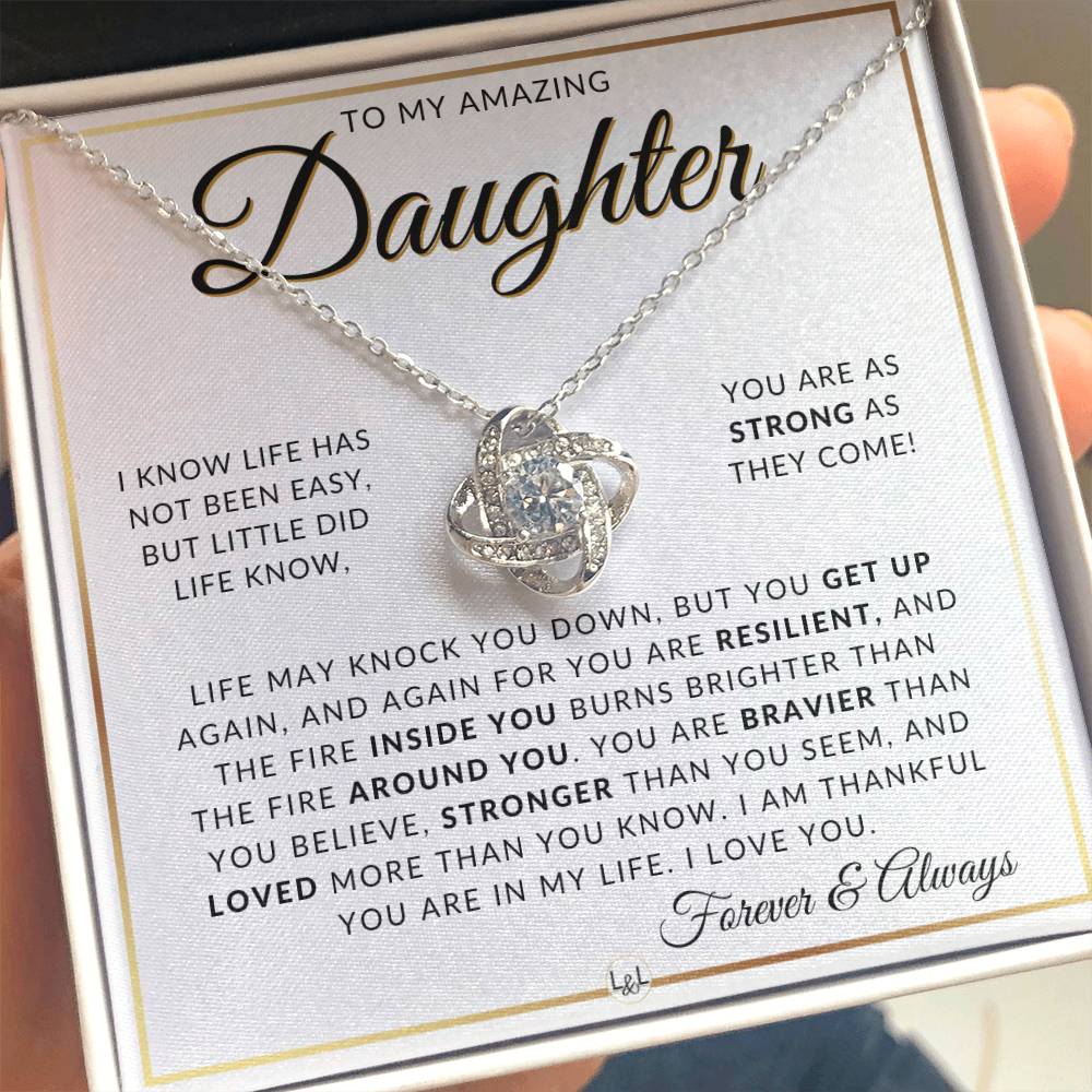 Daughter Gift Idea - Pendant Necklace For My Daughter + Sentimental Message of Encouragement - Great Christmas Gift, Birthday Present or Graduation Surprise