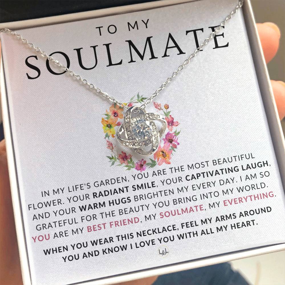 Romantic Gift For Her - To My Soulmate - The Beauty You Bring - Beautiful Women's Pendant + Heartfelt Message - Perfect Christmas Gift, Valentine's Day, Birthday or Anniversary Present