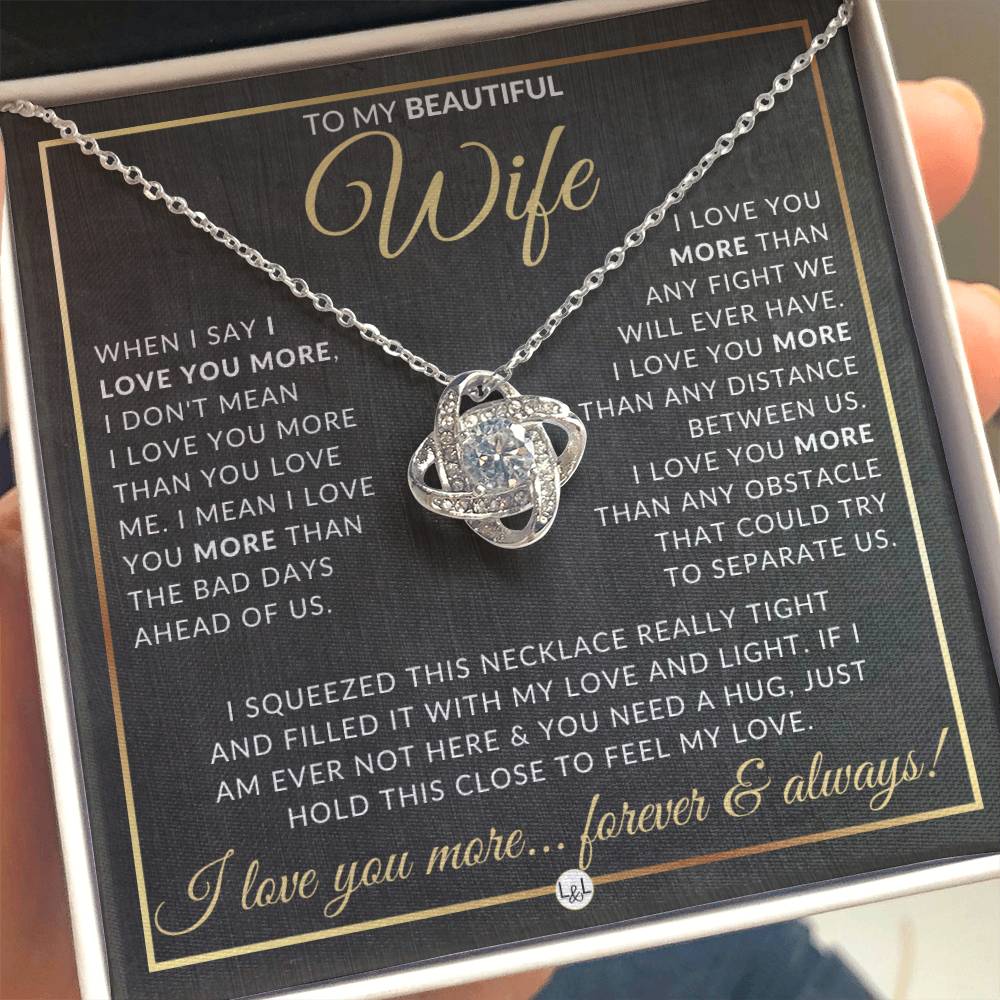 To My Beautiful Wife - Pendant Necklace - Sentimental and Romantic Christmas Gift, Valentine's Day, Birthday or Anniversary Present