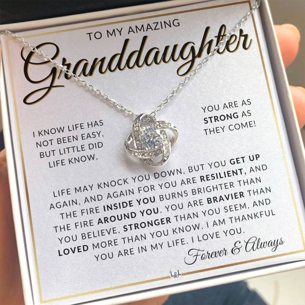 Granddaughter Gift Idea - Pendant Necklace For My Granddaughter + Sentimental Message of Encouragement - Great Christmas Gift, Birthday Present or Graduation Surprise
