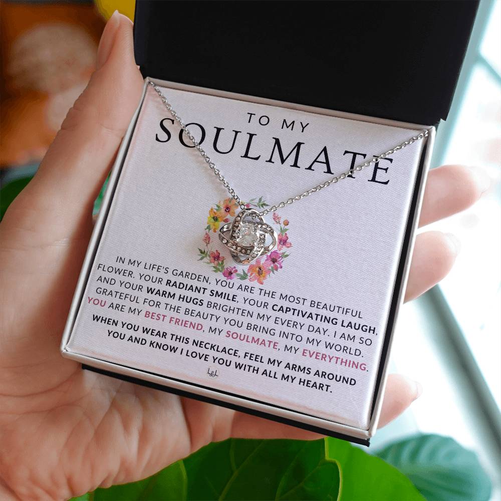 Romantic Gift For Her - To My Soulmate - The Beauty You Bring - Beautiful Women's Pendant + Heartfelt Message - Perfect Christmas Gift, Valentine's Day, Birthday or Anniversary Present