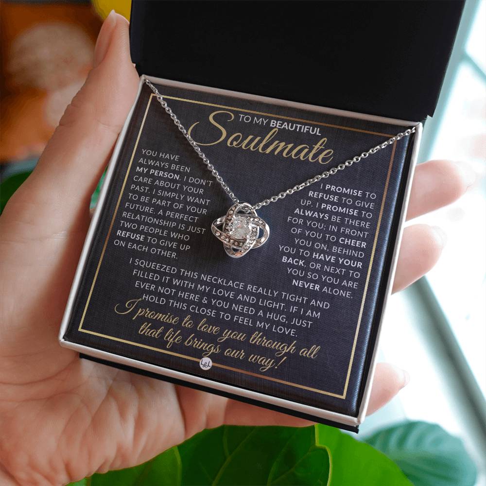 Heartfelt Gift For Soulmate - Pendant Necklace - Sentimental and Romantic Christmas Gift, Valentine's Day, Birthday or Anniversary Present