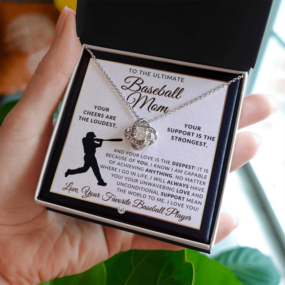 Baseball Mom Gift - Great For Mother's Day, Christmas, Her Birthday, Or As An End of Season Gift - Beautiful Women's Pendant Necklace + Heartfelt Message - Liliana and Liam