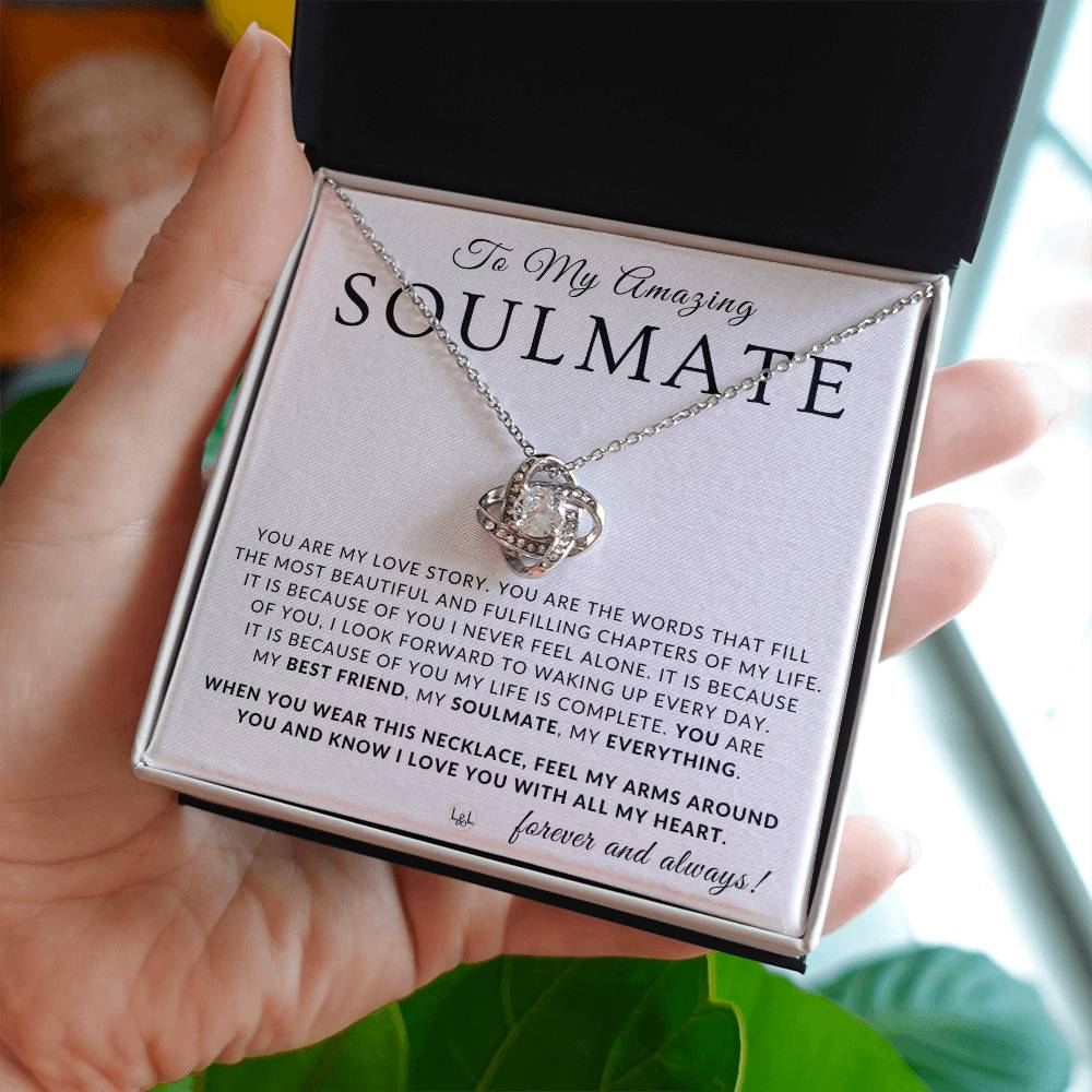 Thoughtful Gift For My Soulmate - Beautiful Women's Pendant + Heartfelt Message - Perfect Christmas Gift, Valentine's Day, Birthday or Anniversary Present