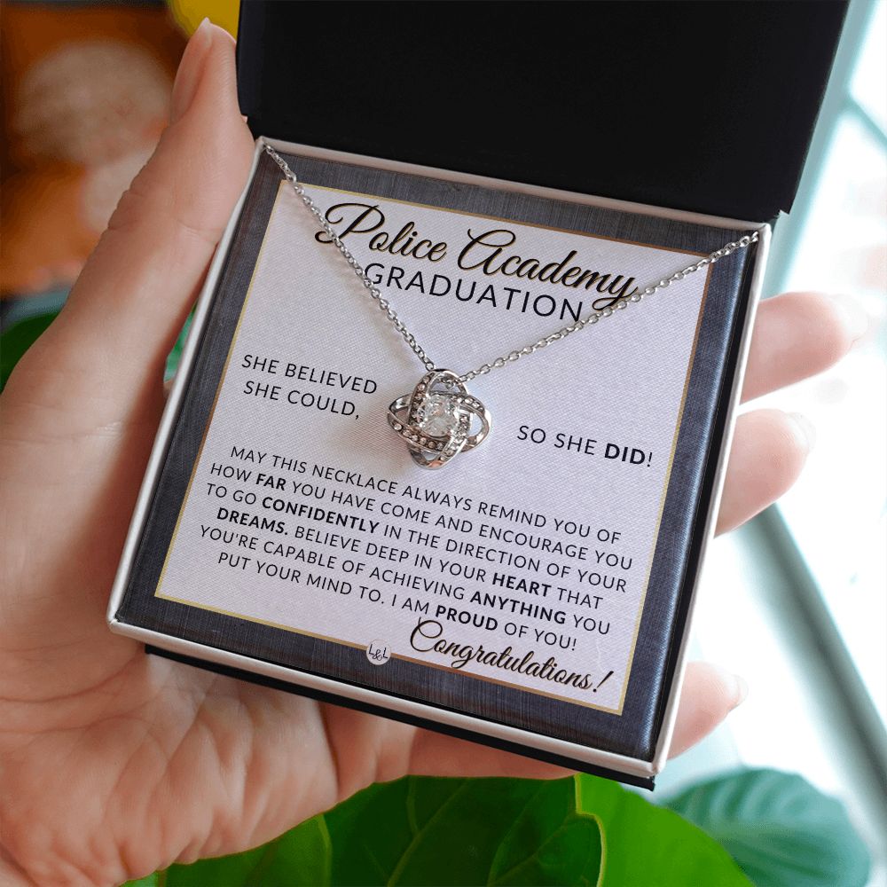 Police Academy Graduation Gifts For Her, New Female Police Officer, Law Enforcement Officer Gifts - Meaningful Milestone Necklace - 2024 Graduation Gift For Her