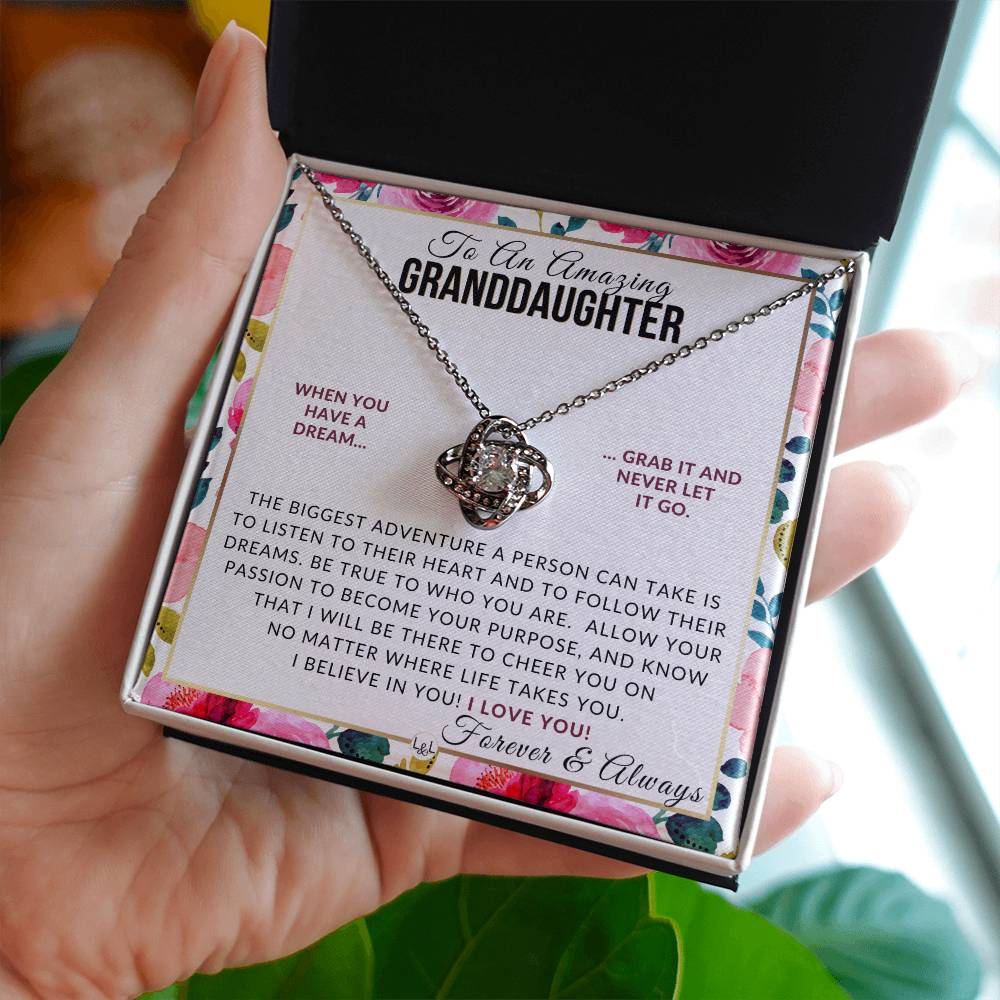 Granddaughter Gift - Follow Your Dreams - Meaningful Granddaughter Gift For Her Birthday, Christmas or For Graduation