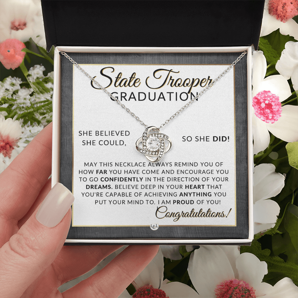 State Trooper Graduation Gifts For Her, New Female Police Officer, Law Enforcement Officer - Meaningful Milestone Necklace