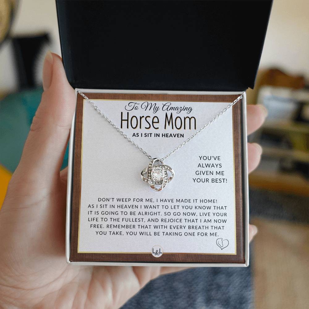 I Have Made It Home - For Mourning Horse Mom - Horse Memorial Gift, Horse Loss Keepsake, Horse in Heaven - Condolence And Comfort Sympathy Gift - Grieving Horse Mom Keepsake Necklace