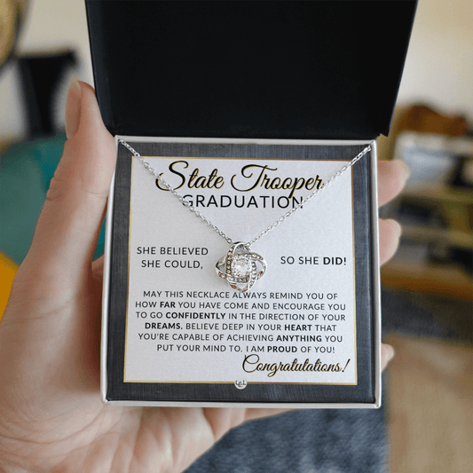 State Trooper Graduation Gifts For Her, New Female Police Officer, Law Enforcement Officer - Meaningful Milestone Necklace