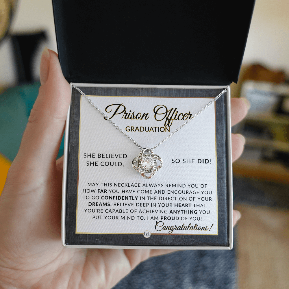 Prison Officer Graduation Gifts For Her, New Female Police Officer, Law Enforcement Officer - Meaningful Milestone Necklace