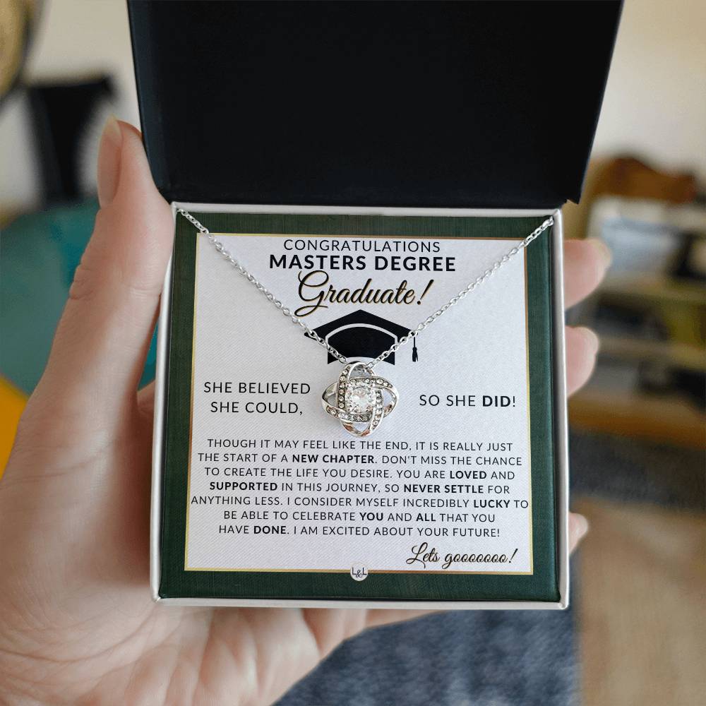 A - 2025 Master's Degree Grad Gifts For Her - Meaningful Milestone Necklace - 2025 Graduation Gift For Her - Liliana and Liam